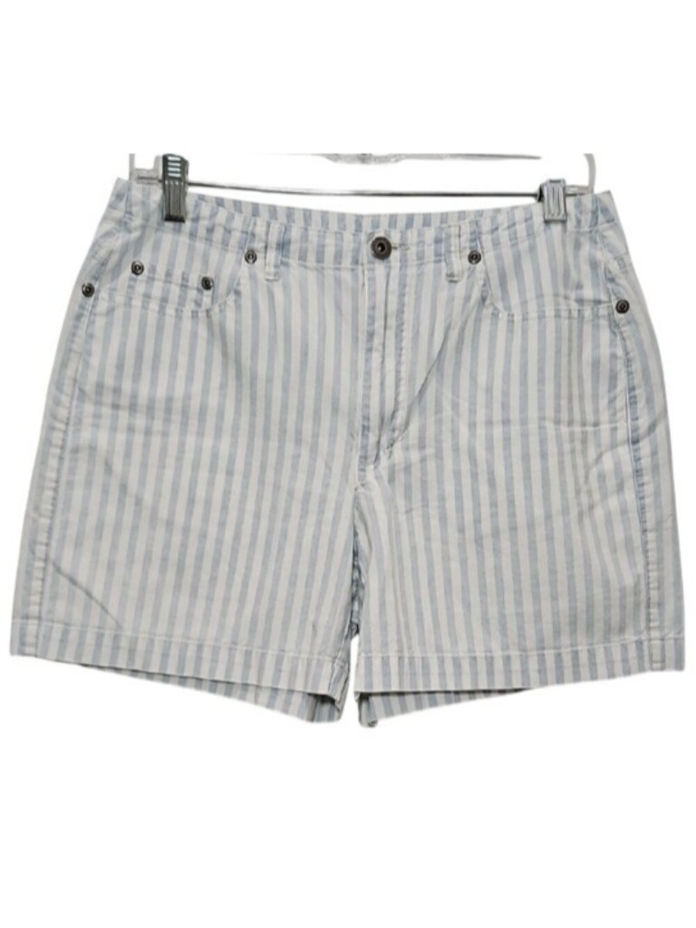 Liz Claiborne Women's Striped Shorts Size 10 Petite Nautical Preppy Casual